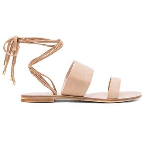 Raye Sierra Sandals Lace Up Nude Leather 9 Revolve